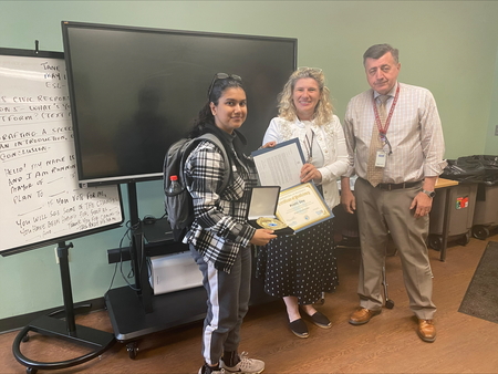 Student Awarded the SoB Certificate